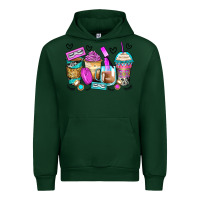 Forest Green eyelash coffee cups Urban Hoodie - Zillion Design Studio