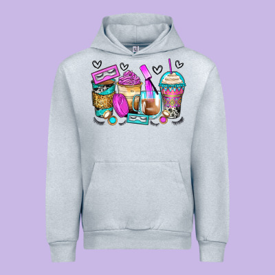 Eyelash Coffee Cups Urban Hoodie Designed By Zillion Design Studio