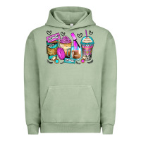 Pigment Oil Green eyelash coffee cups Urban Hoodie - Zillion Design Studio