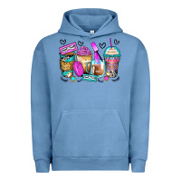 Pigment Pebble Blue eyelash coffee cups Urban Hoodie - Zillion Design Studio