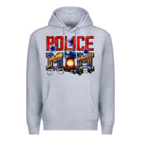 Heather Grey police mom Premium Hoodie - Zillion Design Studio