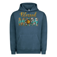 Pigment Midnight Navy western blessed mom with sunflower Urban Hoodie - texasbilliewilder