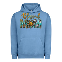 Pigment Pebble Blue western blessed mom with sunflower Urban Hoodie - texasbilliewilder