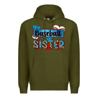 Army Green baseball sister with leopard Premium Hoodie - Zillion Design Studio