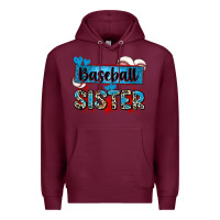 Burgundy baseball sister with leopard Premium Hoodie - Zillion Design Studio