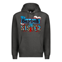 Charcoal Heather baseball sister with leopard Premium Hoodie - Zillion Design Studio