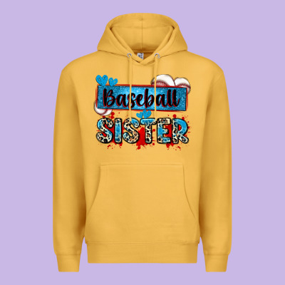 Baseball Sister With Leopard Premium Hoodie Designed By Zillion Design Studio