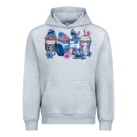Heather Grey stitch coffee cups Urban Hoodie - Zillion Design Studio
