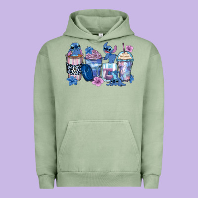 Stitch Coffee Cups Urban Hoodie Designed By Zillion Design Studio