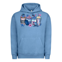 Pigment Pebble Blue stitch coffee cups Urban Hoodie - Zillion Design Studio