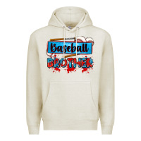 Oatmeal Heather baseball brother Premium Hoodie - Zillion Design Studio