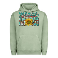 Pigment Oil Green western blessed mom with sunflower Urban Hoodie - texasbilliewilder