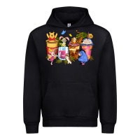 Black cartoon characters coffee cups Urban Hoodie - Zillion Design Studio