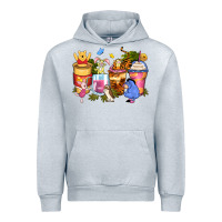 Heather Grey cartoon characters coffee cups Urban Hoodie - Zillion Design Studio