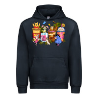 Navy cartoon characters coffee cups Urban Hoodie - Zillion Design Studio