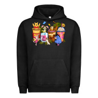 Pigment Black cartoon characters coffee cups Urban Hoodie - Zillion Design Studio
