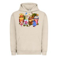 Pigment French Oak cartoon characters coffee cups Urban Hoodie - Zillion Design Studio