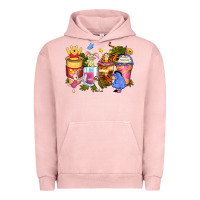 Pigment Salmon cartoon characters coffee cups Urban Hoodie - Zillion Design Studio