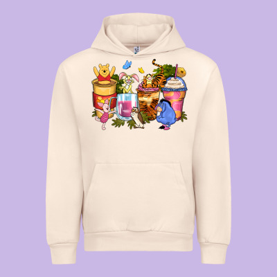 Cartoon Characters Coffee Cups Urban Hoodie Designed By Zillion Design Studio