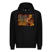 Black all i want for christmas is a horse brown horse Premium Hoodie - RanaPortraitStore