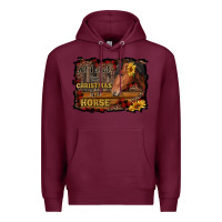Burgundy all i want for christmas is a horse brown horse Premium Hoodie - RanaPortraitStore