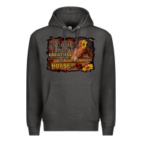 Charcoal Heather all i want for christmas is a horse brown horse Premium Hoodie - RanaPortraitStore