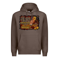 Coffee all i want for christmas is a horse brown horse Premium Hoodie - RanaPortraitStore