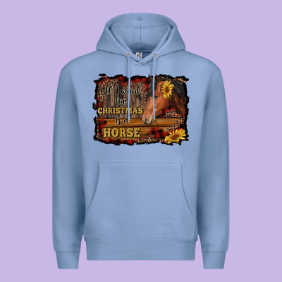 All I Want For Christmas Is A Horse Brown Horse Premium Hoodie Designed By Ranaportraitstore