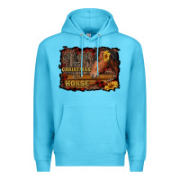 Ocean Blue all i want for christmas is a horse brown horse Premium Hoodie - RanaPortraitStore