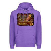Purple all i want for christmas is a horse brown horse Premium Hoodie - RanaPortraitStore