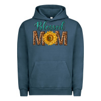 Pigment Midnight Navy western blessed mom with sunflower Urban Hoodie - texasbilliewilder