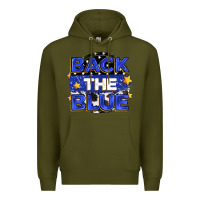 Army Green back the blue Premium Hoodie - Zillion Design Studio