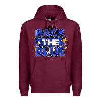 Burgundy back the blue Premium Hoodie - Zillion Design Studio