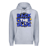 Heather Grey back the blue Premium Hoodie - Zillion Design Studio