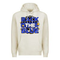 Oatmeal Heather back the blue Premium Hoodie - Zillion Design Studio