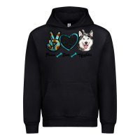 Black peace love huskies Urban Hoodie - RanaPortraitStore