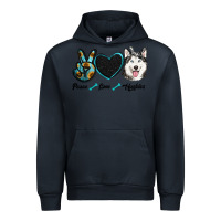 Navy peace love huskies Urban Hoodie - RanaPortraitStore