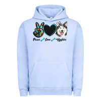 Pigment Grape Ice peace love huskies Urban Hoodie - RanaPortraitStore