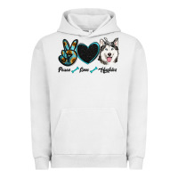 Pigment Lunar Rock peace love huskies Urban Hoodie - RanaPortraitStore