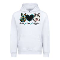 White peace love huskies Urban Hoodie - RanaPortraitStore