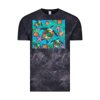 Cloud Black Turtle summer seashells starfish seaweed Vintage Tee - Artiststas