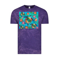 Cloud Purple Turtle summer seashells starfish seaweed Vintage Tee - Artiststas