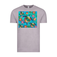 Vintage Zinc Turtle summer seashells starfish seaweed Vintage Tee - Artiststas