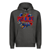 Charcoal Heather police wife with lightning bolt Premium Hoodie - Zillion Design Studio