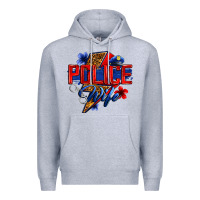 Heather Grey police wife with lightning bolt Premium Hoodie - Zillion Design Studio