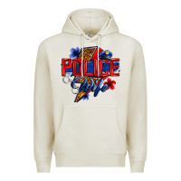 Oatmeal Heather police wife with lightning bolt Premium Hoodie - Zillion Design Studio