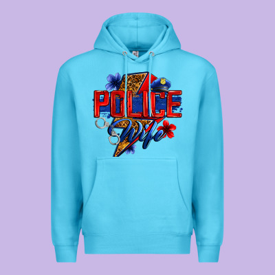 Police Wife With Lightning Bolt Premium Hoodie Designed By Zillion Design Studio
