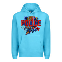 Ocean Blue police wife with lightning bolt Premium Hoodie - Zillion Design Studio