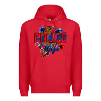 Red police wife with lightning bolt Premium Hoodie - Zillion Design Studio