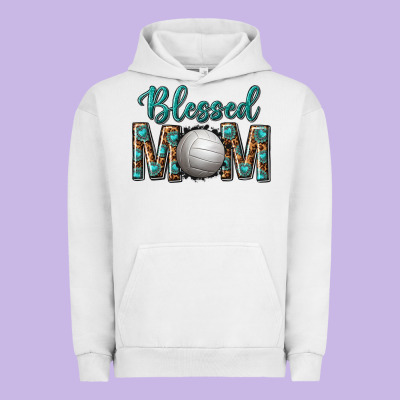 Western Blessed Mom With Volleyball Urban Hoodie Designed By Texasbilliewilder